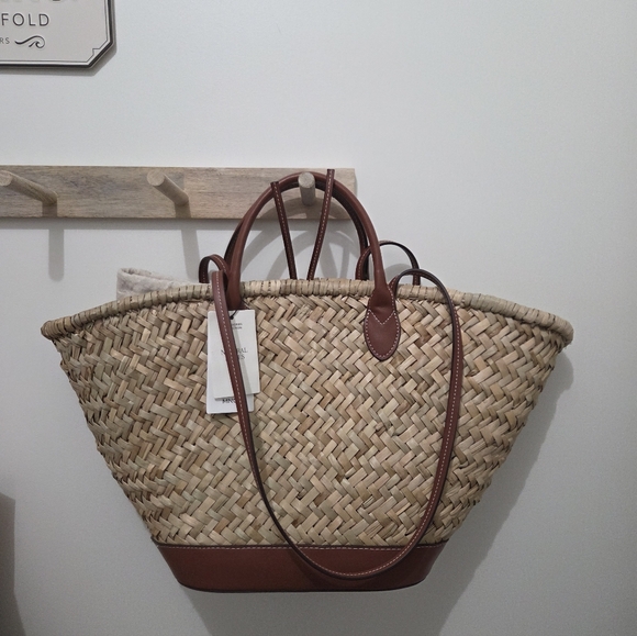 Mango Handbags - New Mango Large double handle Natural Fiber sholder bag